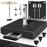 tillvex&reg; Granit Sonnenschirmst&auml;nder mit Rollen & Transportgriff Anthrazit -...