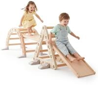 HyperMotion Kinder-Spielplatz 3-in-1 mit Kletterdreieck, 2 Rutschen und...