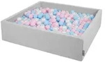 KiddyMoon Kinder-B&auml;lleb&auml;der Quadrat 120x30cm 200 Bunte B&auml;lle &empty;7cm -...