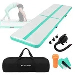 ECD Germany Aufblasbare Gymnastikmatte Turnmatte Airtrack 4m, Gr&uuml;n-Mint H:10...