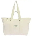 adidas Uni Canvas Tote Bag Handbag, ivory/collegiate green, One Size - Beige