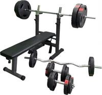 GORILLA SPORTS&reg; Hantelbank 100-kg-Set mit Ablage, klappbar, verstellbar, mit