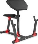Marbo Sport - Scotts Bank, Bizeps Trizeps Maschine, Curlbank MH-L105 Schwarz Rot
