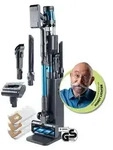 Lichterblitz Akku-Zyklon-Staubsauger 29,6V grau/blau Deluxe mit Absaugstation -...