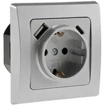 DELPHI Schutzkontakt-Steckdose silber 230V/ 16A Unterputz USB-C / PD - Silber