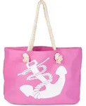 styleBREAKER XXL Strandtasche mit Anker Print | maritimer Look in Flechtoptik 