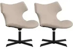 CLP 2er Set Loungest&uuml;hle Welland gepolstert in Lederoptik mit Lehnen 360&deg;...