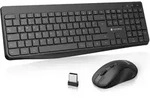 KOORUI Tastatur und Maus Kabellos,Deutsches Layout QWERTZ,Schwarz