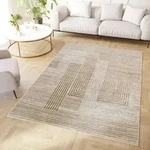Tapiso Teppich Crystal Modern Braun Beige Creme Wohnzimmer 250 x 350 cm - Braun