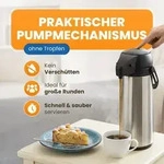 Airpot Pumpkanne 1,9 l EUROHOME Getr&auml;nkespender Isolierkanne Iso Thermo -