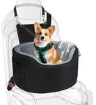 Hundeautositz f&uuml;r kleine Hunde, schwarzer Booster Sitz mit 28D Memory Foam,