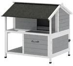 PawHut Katzenhaus aus Holz, Isolierte Katzenh&ouml;hle mit zu &ouml;ffnendem Dach...