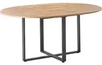 BELIANI Ausziehbarer Esstisch Braun MDF Holzoptik 120/160 x 120 cm Oval...