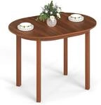 Ovaler Esstisch Walnuss 100 x 78 cm Gummibaumholz MDF