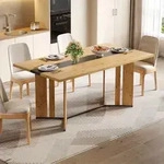 Esstisch Holz skandinavischer Stil Eichenmaserung 150cm Braun 2,8cm Tischplatte