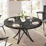 Runder Esstisch f&uuml;r 4-6 Personen 120 cm Schwarz Kreuzbeine 120x120x75 cm