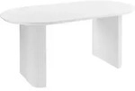 BELIANI Esstisch Wei&szlig; Oval 180 x 90 cm MDF Tischplatte Modernes Design...