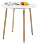 Runder Esstisch MDF Wei&szlig; 80 x 80 cm Skandinavisches Design 4 Beine