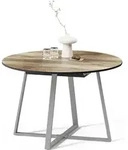 Livinity Esstisch Firenze, 120 x 120 cm ausziehbar, Eiche rustikal/Grau/Grau -