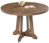 Runder Esstisch f&uuml;r 4-6 Personen, Holzrahmen, Industrial Design, Walnuss...
