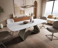 DELIFE Esstisch Edge Boot 180-220x100 cm Keramik Laminam&reg; Statuarietto Wei&szlig;