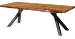 MASSIVMOEBEL24 Baumtisch Akazie 200x100x76 natur lackiert / A-Gestell anthrazit matt