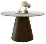 MIRJAN24 Tisch Calma 120, Esszimmer Tisch, Beine aus Stahl (Farbe: Braun / Travertin)