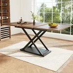 Esstisch Teleskoptisch 120-160x80x75cm Ausziehbar Walnussfarben Schwarz...