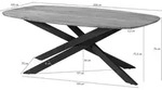 MASSIVMOEBEL24 Esstisch Akazie 200x100x76 natur lackiert / Mikado-Beine eckig...