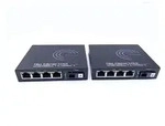 Elfcam - 2er-Set Glasfaser-Ethernet-Konverter - SC Monomode, 4x SFP-Ports + 4x