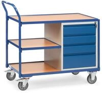 fetra 2634, Sperrholz, Stahl, Regalwagen, Blau, 300 kg, 4 Rad/R&auml;der, 12,5 cm
