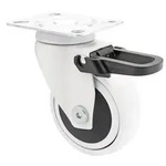 Wit Designwiel, 75 mm &Oslash;, 100 mm hoog, totale vergrendeling, kogellagers, 60 x...