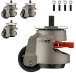 Wiltec Schwerlastrollen Set 2000 kg 4 Stk, einziehbare M&ouml;belrollen mit M12...