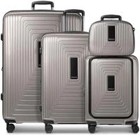 Redolz Essentials14 4-Rollen Kofferset Beautycase 4tlg mit Dehnfalte Laptopfach...