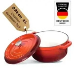 Emaillierter Gusseisen Topf mit Deckel &Oslash;24 cm 4L - Br&auml;ter Dutch Oven f&uuml;r alle