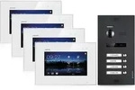 Video T&uuml;rsprechanlage f&uuml;r 4 Familienhaus, 4x Monitore, Balter EVO Schwarz