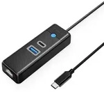 Orico PWCUR-C3 3-Port-USB-Hub (1x USB-A 3.0, 1x USB-C 3.0, 1x RJ45...