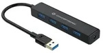 Conceptronic 4-Port-USB 3.0-Hub, USB 3.2 Gen 1 (3.1 Gen 1) Type-A, USB 3.2 Gen 1 (3.1