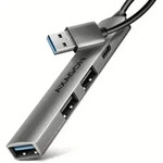 Axagon HUB USB HUE-STA, 4x USB ALU STRIP hub, 1x USB-A 5Gbps, 2x USB-A & 1x USB-C