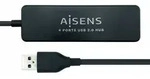 AISENS A104-0402, USB 2.0, USB 2.0, 480 Mbit/s, Schwarz, 2,5 W, 0,3 m - Schwarz
