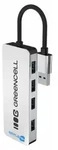 Green Cell HUB USB-C Basic USB-A do 4x USB-A 3.0 - Schwarz/Silber