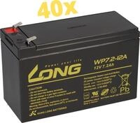 40x Kung Long WP7,2-12A F2 AGM-Akkus 12V 7,2Ah &ndash; passend f&uuml;r Best Power B610...