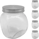 Relaxdays Bonbonglas, 5er Set, 650 ml, Vorratsgl&auml;ser f&uuml;r S&uuml;&szlig;igkeiten, Candy...