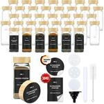 Gew&uuml;rzgl&auml;ser Eckig 120ml Set 36 St&uuml;ck mit Streueinsatz und wasserfesten...