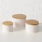 Keramikbeh&auml;lter mit Bambusdeckel LILLY, 3er-Set