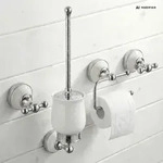 PaulGurkes wei&szlig; Bad-Accessoires Nostalgie Retro Haken WC-B&uuml;rste...