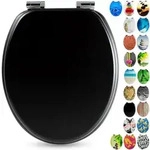 Sanfino&reg; Premium WC Sitz "All Black" hochwertiger Toilettendeckel mit