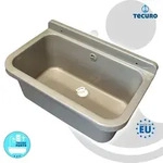 tecuro Ausgussbecken P55G, grau, mit Ablaufgarnitur und Siphon, 18 Liter,...