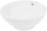 LuxeBath Waschbecken Aufsatzwaschbecken Rund, &Oslash; 42x17 cm, Wei&szlig;, aus Keramik -...