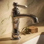PaulGurkes Waschtischarmatur Retro Chrom Wasserhahn mit Keramikgriff